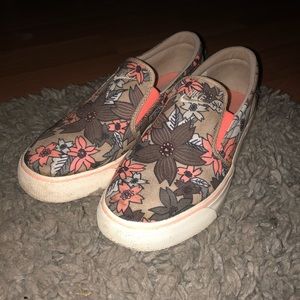 Nike floral slip ons